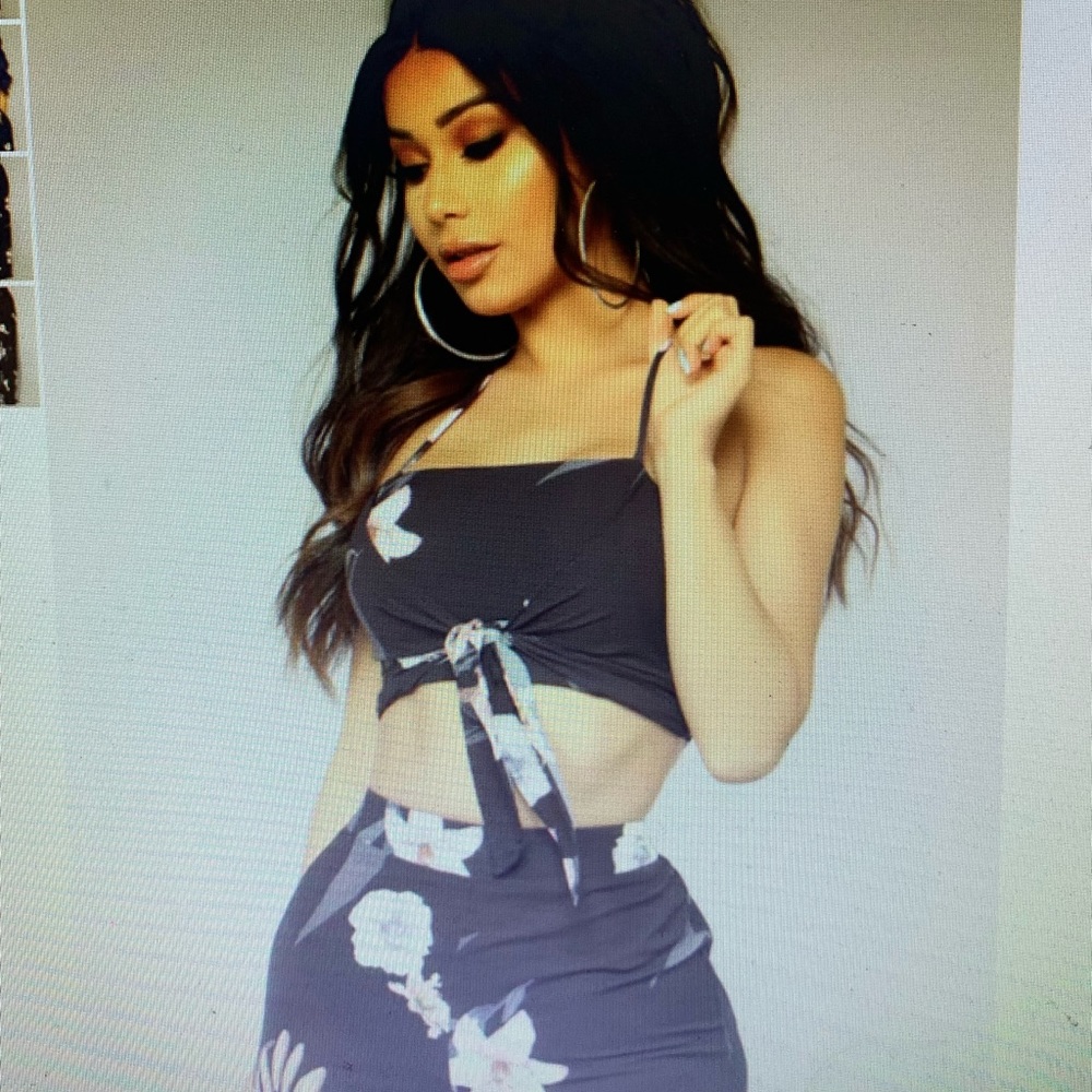 2 Piece floral jump suit
